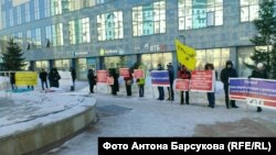 Пикет обманутых дольщиков в Новосибирске 